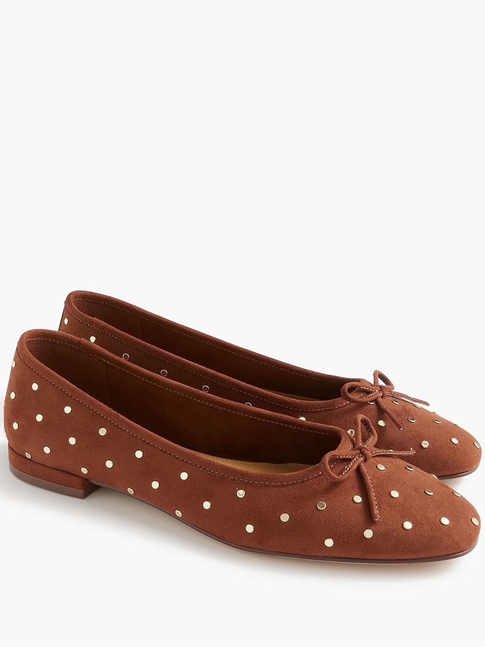 J.Crew Faux Suede Studded Ballet Flat